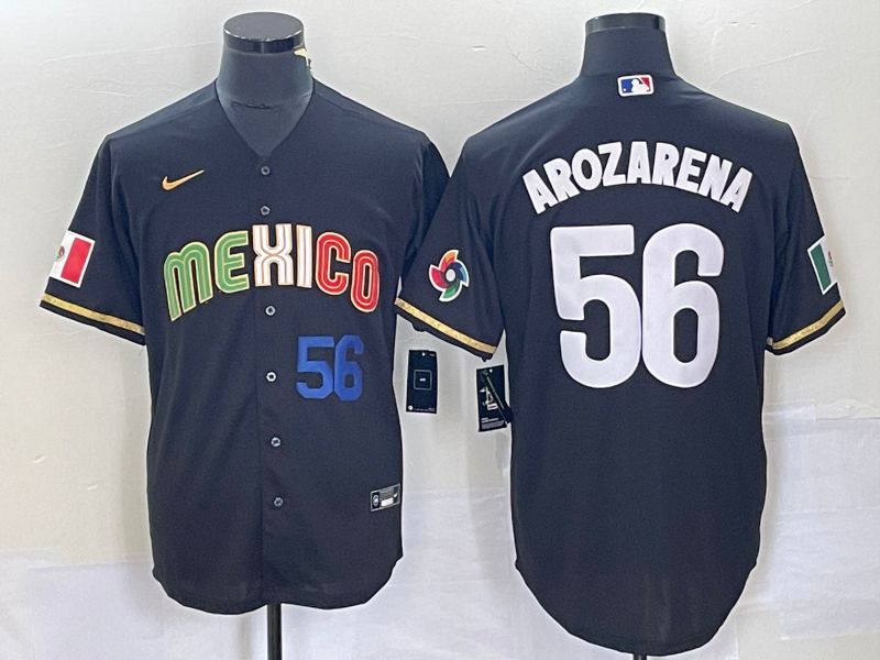 Men 2023 World Cub Mexico #56 Arozarena Black Nike MLB Jersey1->more jerseys->MLB Jersey